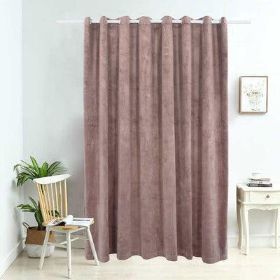 Blackout de cortina de Vidaxl con anillos 290x245 cm Velvet Antique Pink