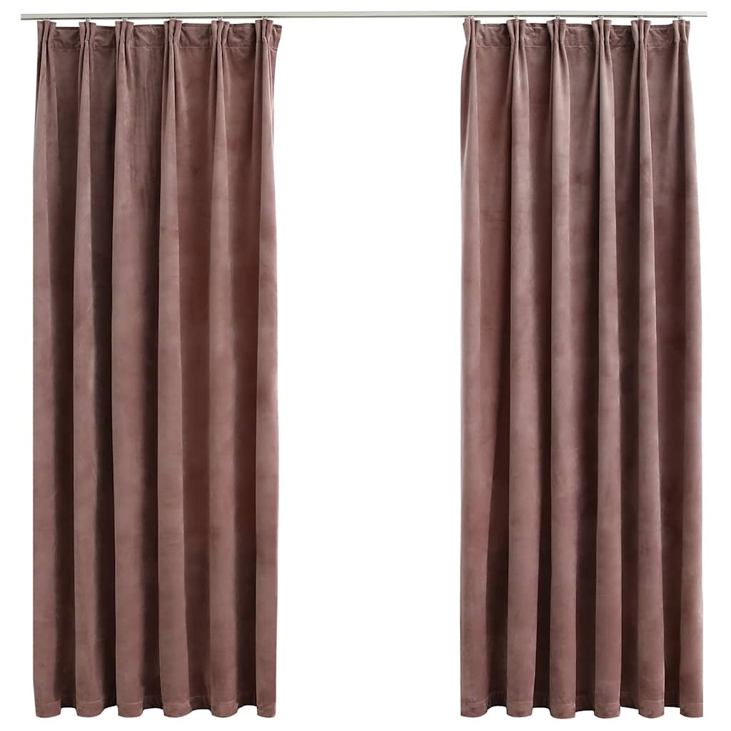 Tende vidaxl blackout 2 m con ganci 140x175 cm di velluto rosa