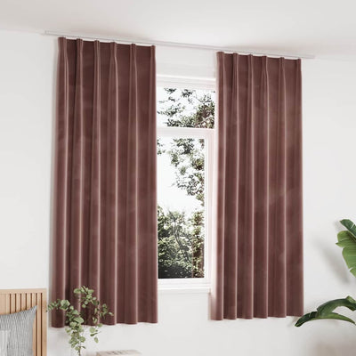 Cortinas Vidaxl Blackout 2 STS con ganchos 140x175 CM Velvet Pink