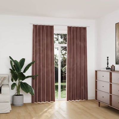Cortinas Vidaxl Blackout 2 STS con ganchos 140x225 cm de terciopelo rosa