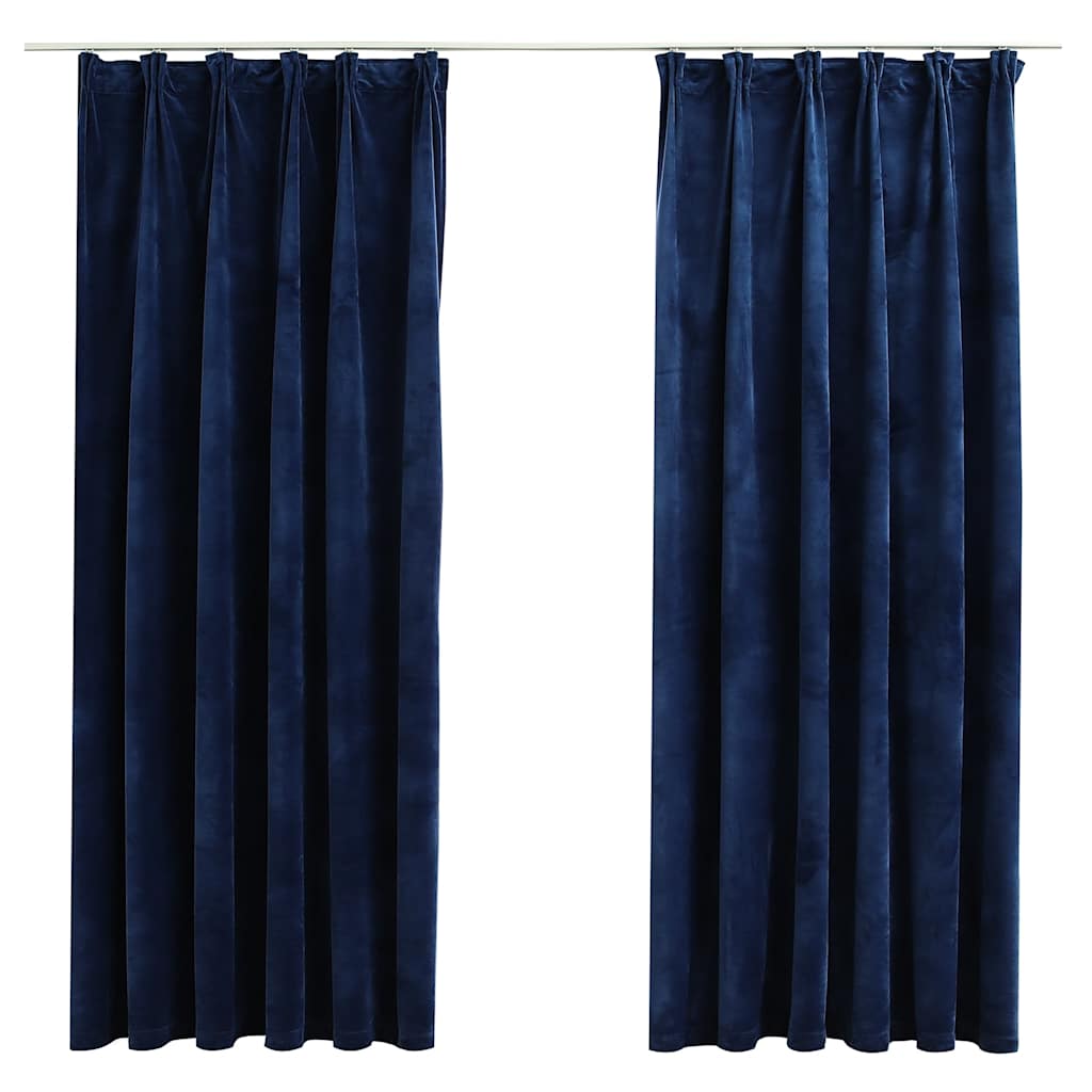 Vidaxl tende blackout 2 m con ganci 140x175 cm di velluto blu