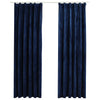 Cortinas de Vidaxl apagada 2 pts con ganchos 140x225 cm de terciopelo azul