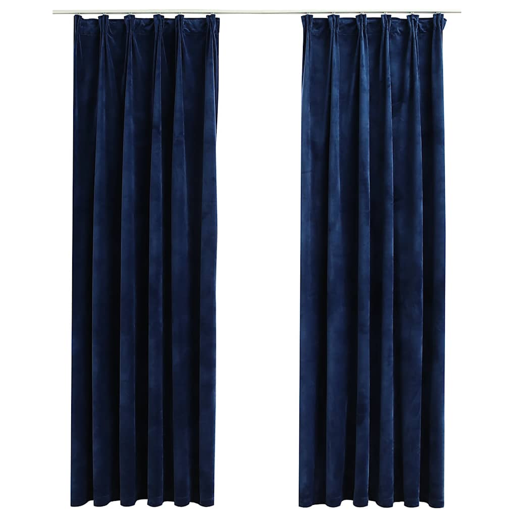 Vidaxl tende blackout 2 m con ganci 140x225 cm di velluto blu