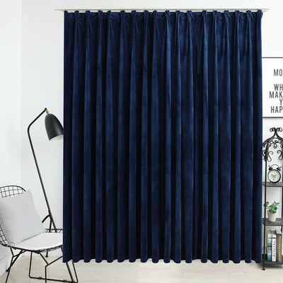 Blackout de cortina Vidaxl con ganchos 290x245 cm Velvet Blue