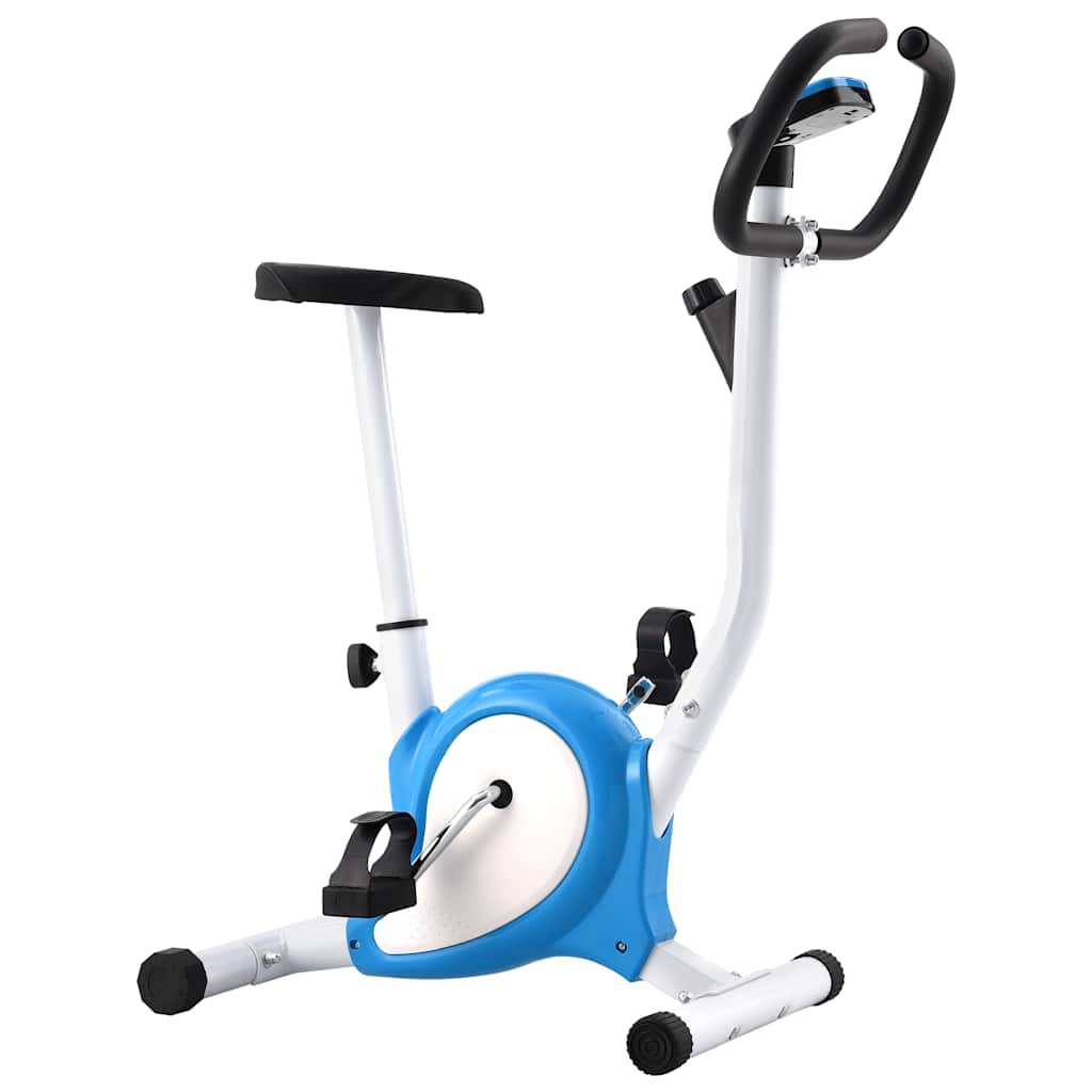 Bicicleta estática vidaXL con banda de resistencia azul