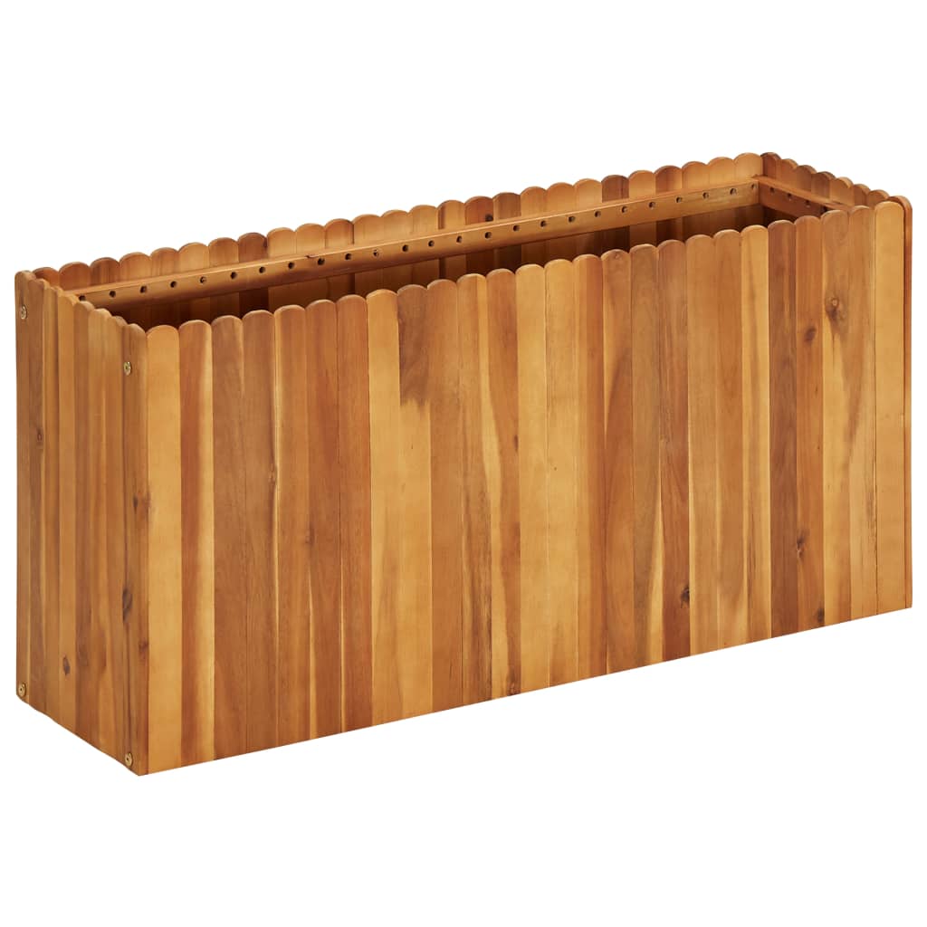 Fioriera Vidaxx rialzata 100x30x50 cm in legno massello di acacia