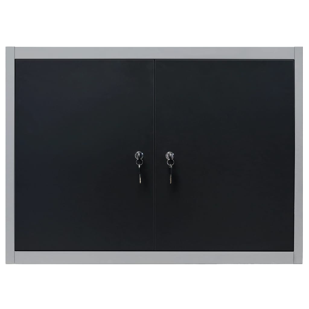 Armadio portautensili da parete Vidaxx in metallo grigio e nero