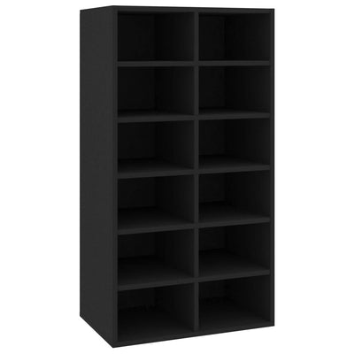 VIDAXL Schermo scarpe 54x34x100.5 cm Legno elaborato Nero