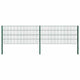 Panel valla vidaxxl con postes de hierro 349x80 cm verde