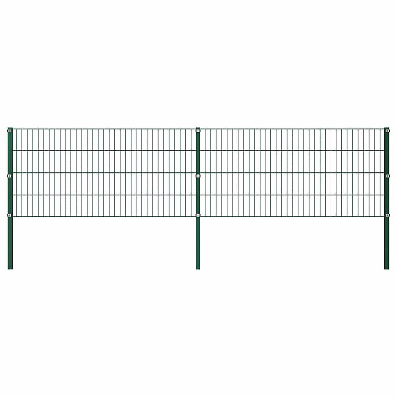 Vidaxl schuttingpaneel met palen ijzer 349x80 cm groen