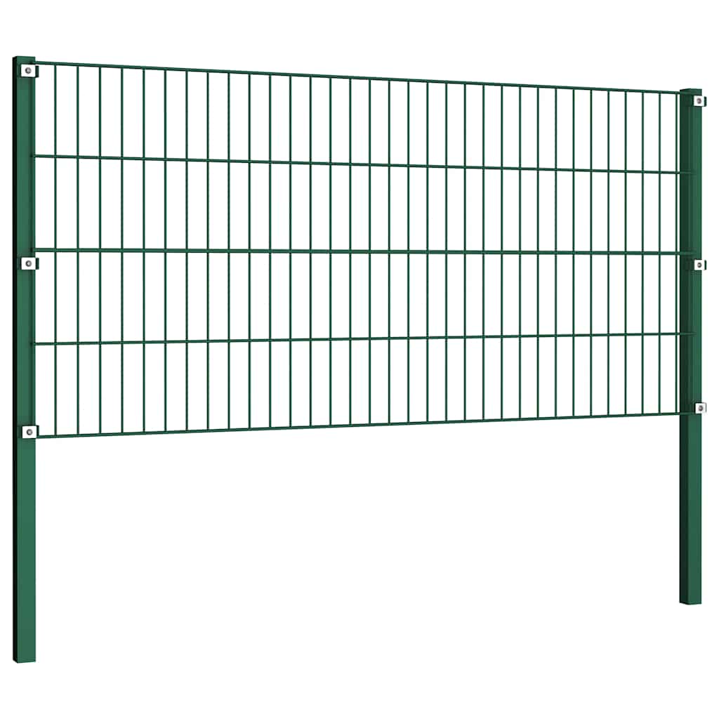Panel valla vidaxxl con postes de hierro 349x80 cm verde