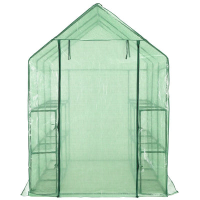 Vidaxl Walk -in serra con 12 ripiani 143x214x196 cm in acciaio