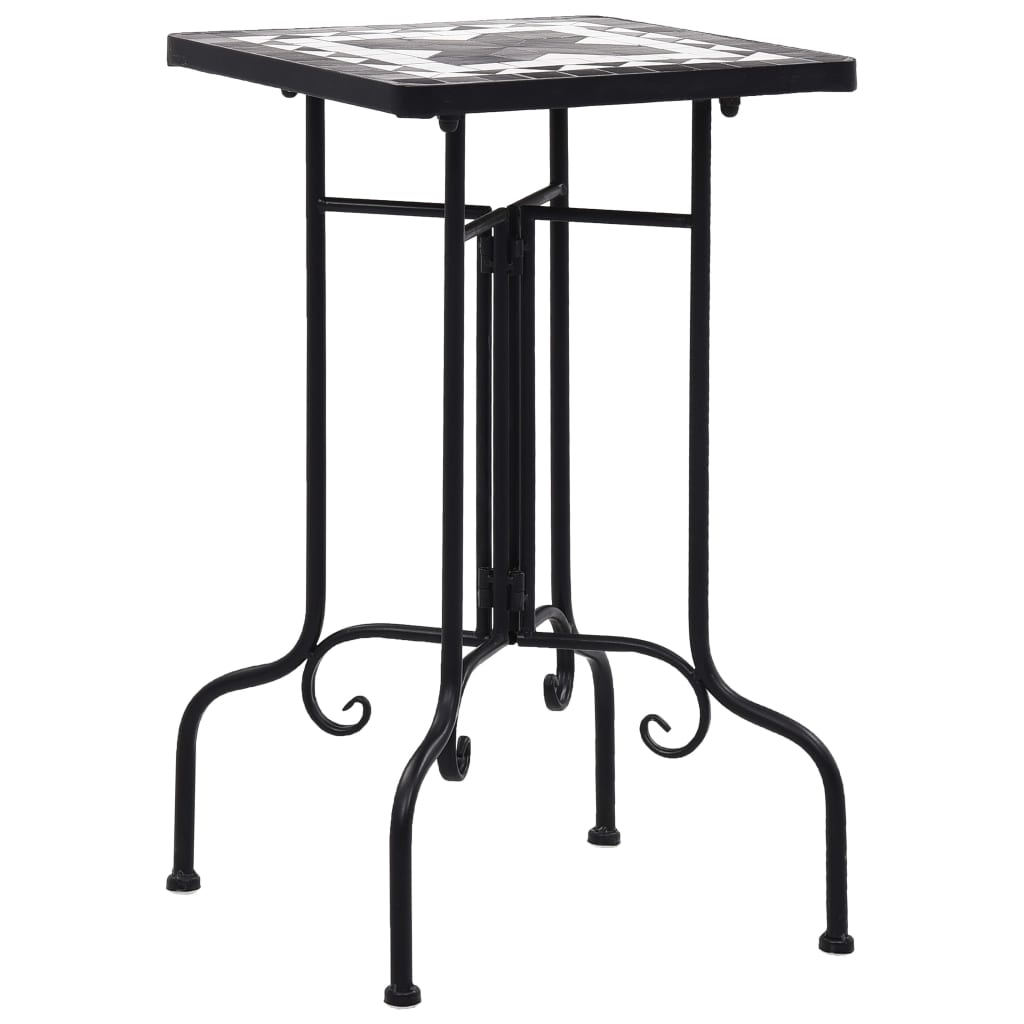 Vidaxl Tabella laterale Ceramica in bianco e nero
