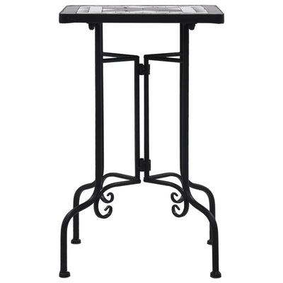 Vidaxl Tabella laterale Ceramica in bianco e nero