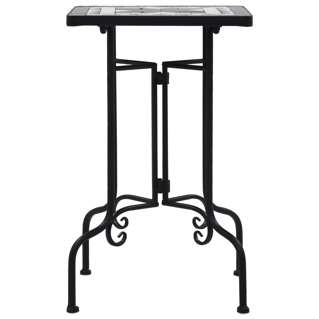 Vidaxl Tabella laterale Ceramica in bianco e nero
