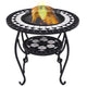 Vidaxl Fire Table Mosaic 68 cm Ceramica in bianco e nero