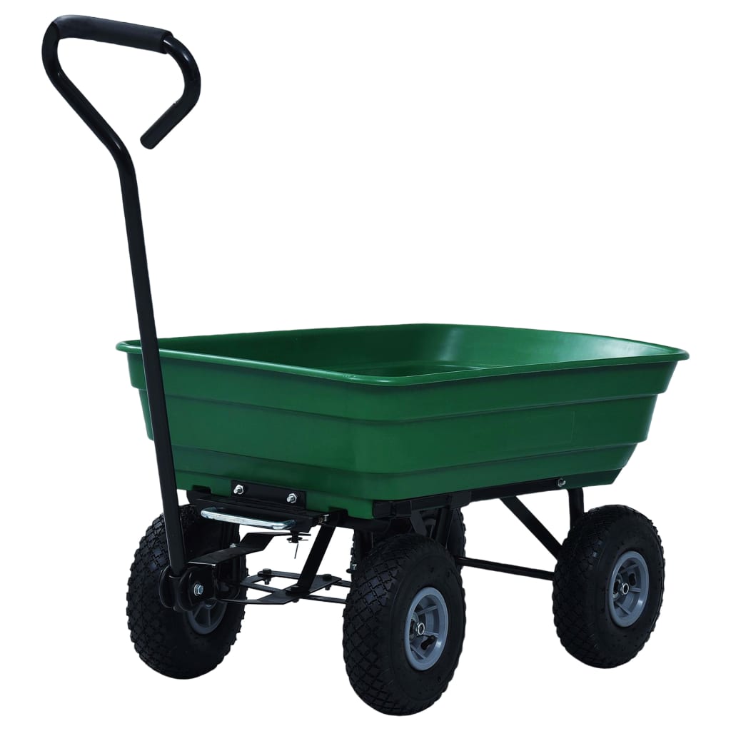 Volquete de jardín VidaXL 300 kg 75l verde