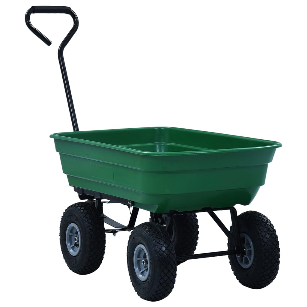Volquete de jardín VidaXL 300 kg 75l verde