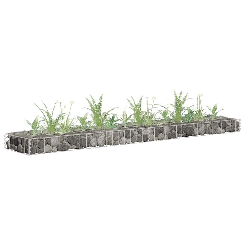 Vidaxl Gabion Planter elevado 180x30x10 cm de acero galvanizado
