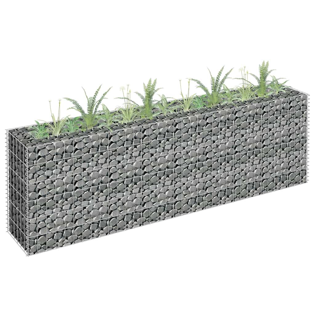 Vidaxl Gabion Planter elevado 180x30x60 cm de acero galvanizado