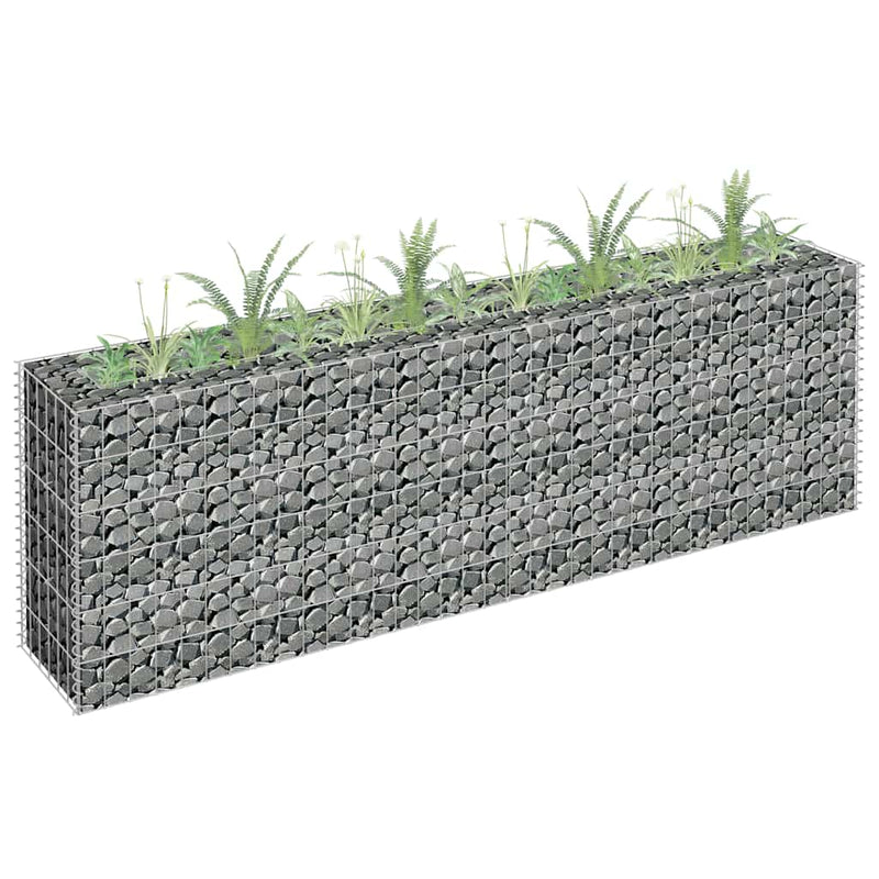 Vidaxl Gabion Planter elevado 180x30x60 cm de acero galvanizado