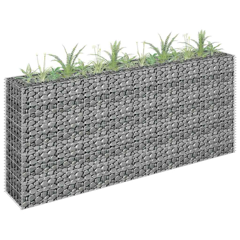 Vidaxl Gabion Planter elevado 180x30x90 cm de acero galvanizado