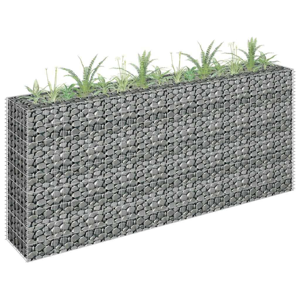Vidaxl gabion plantenbak verhoogd 180x30x90 cm gegalvaniseerd staal
