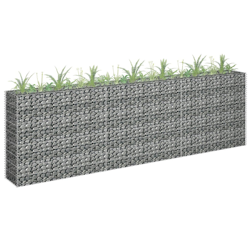 Vidaxl Gabion Planter elevado 270x30x90 cm de acero galvanizado
