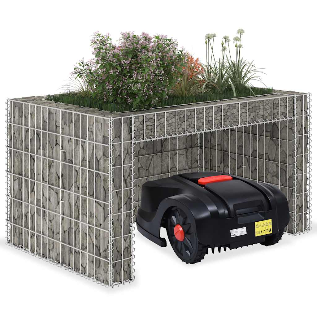 Vidaxl grasmaaieroverkapping met plantenbak 110x80x60cm staaldraad