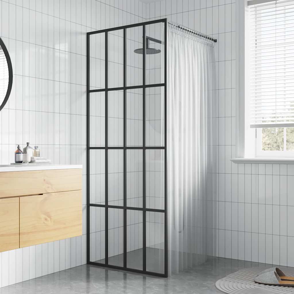 Vidaxl inloopdouchewand 90x195 cm transparant gehard glas