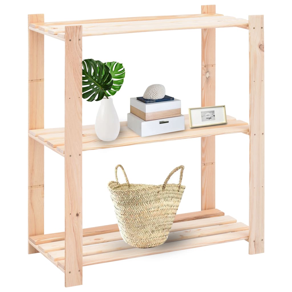 Vidaxl Storage Rack 3 capas 80x38x90 cm de pino sólido 150 kg