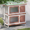 Vidaxl Conejo Hutch para afuera con 4 puertas de madera marrón