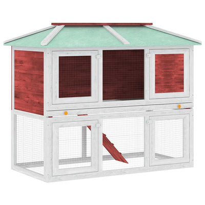 Vidaxl coniglio loft due piani di rosso legno
