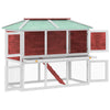Vidaxl Rabbit loft dos pisos de madera roja