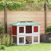 Vidaxl Rabbit loft dos pisos de madera roja
