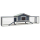 Vidaxl Conejo Hutch 310x70x87 cm Pino de pino sólido Madera gris