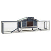 Vidaxl Conejo Hutch 310x70x87 cm Pino de pino sólido Madera gris