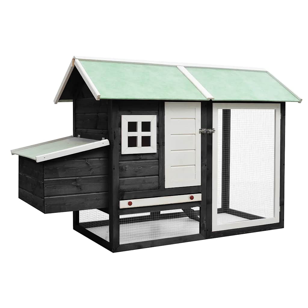Vidaxl Chicken Coop 170x81x110 cm Pino sólido Pino Madera de madera