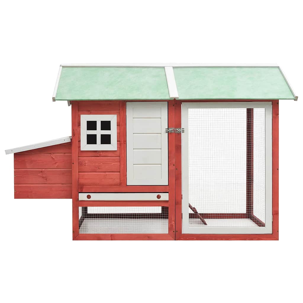Vidaxl Chicken Coop 170x81x110 cm Rosso pino di pino solido