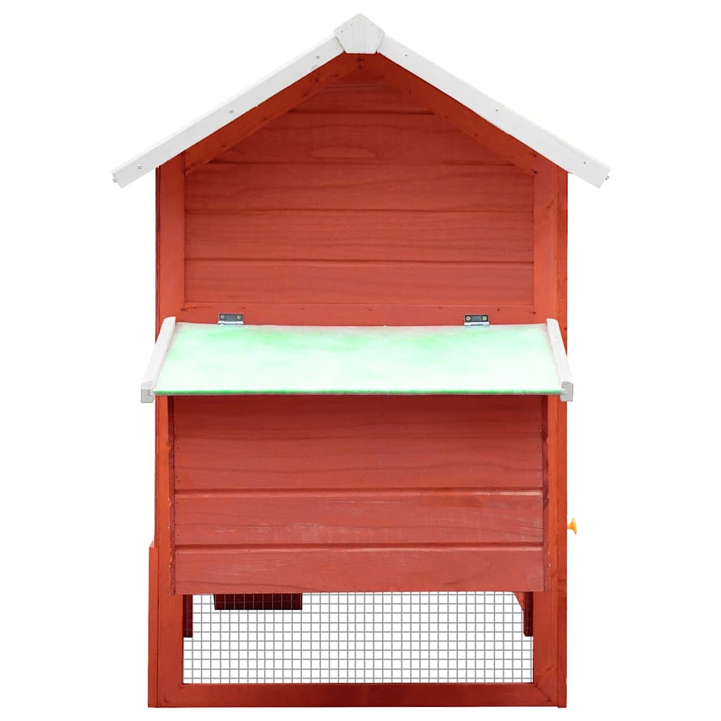 Vidaxl Chicken Coop 170x81x110 cm Rosso pino di pino solido