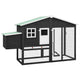 Vidaxl Chicken Coop with Nest Box Pine Solid Grey and White