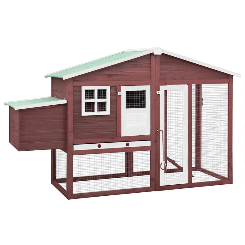 Vidaxl Chicken Coop con Nest Box Solid Vurenhout Mokka y White