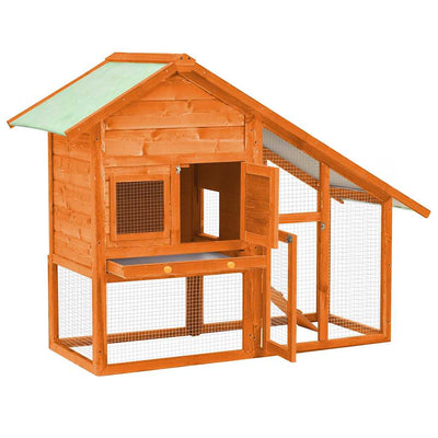 Vidaxl Rabbit Hutch 140x63x120 cm Pineo solido