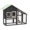 Vidaxl Rabbit Hutch 140x63x120 cm de pino sólido gris y blanco