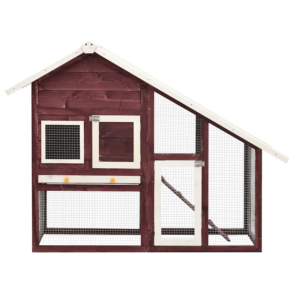 Vidaxl Rabbit Hutch 140x63x120 cm Solid Vurenhout Mokka y White