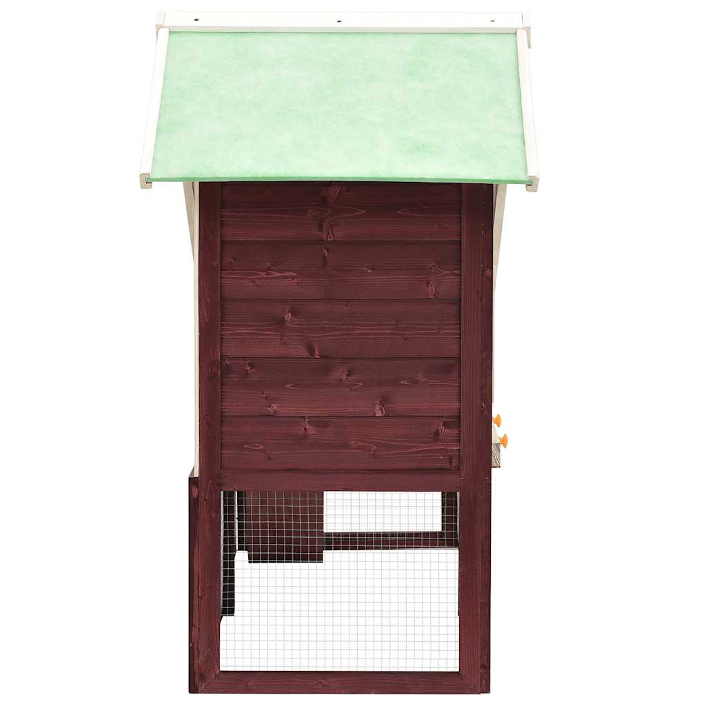 Vidaxl Rabbit Hutch 140x63x120 cm Solid Vurenhout Mokka y White