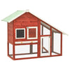 Vidaxl Rabbit Hutch 140x63x120 cm de pino sólido rojo y blanco