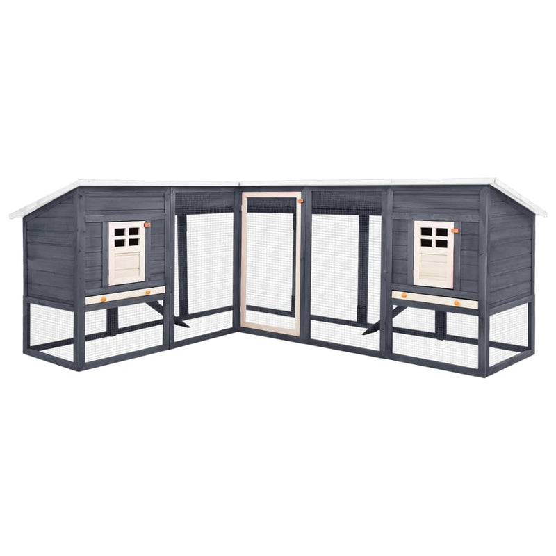 Vidaxl Rabbit Hutch para afuera con Ren Solid Vurenhout Grey and White