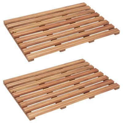 Mats de baño Vidaxl 2 PCS ACACIA SOLIDA MADERA 56X37 CM