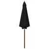 Parasol Vidaxl con poste de madera 300x258 cm negro